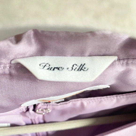 Talbots Pure Silk 2 Piece Sheath Dress + Blazer Set Lilac Purple 10 - Picture 5 of 5